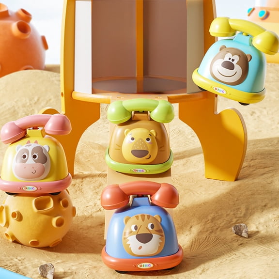 FEOLGEHLY 4 Pcs Cute Phone Style Sliding Powered Car, Pull Back Baby Car Toys for Toddlers 1-3 3-5, Christmas Stocking Stuffers for Kids, Holiday Christmas Birthday Gifts Party Favors, Goodie Bag