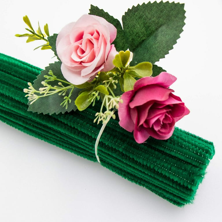 12 Chenille Stems - Dark Green, Everyday Floral & Craft