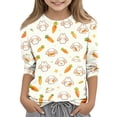 thumbnail image 3 of Grblisyd Girls Shirts 3/4 Length Sleeve Cute Animal Print Graphic Tops Crewneck Kids Casual Basic Loose Tee 7-8Y, 3 of 6