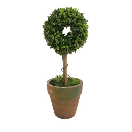 Craft Outlet Floral Ring Topiary in Pot (Set of 2)