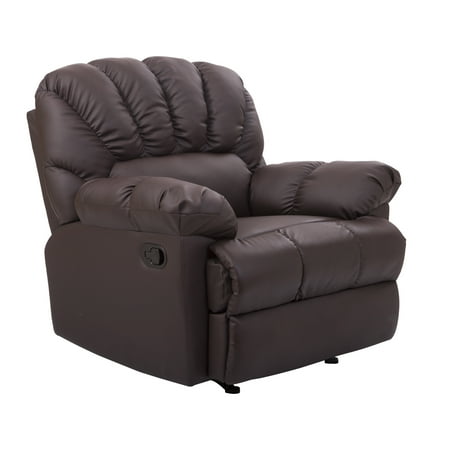 PU Leather Rocking Sofa Chair Recliner Brown On Sale