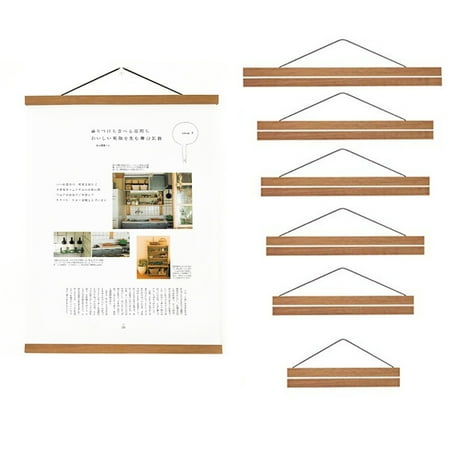 

Worallymy Poster Frame Scroll Hanging Wooden Frame Poster Painting Photo Picture Wall Hanger