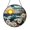 Acrylic 3.5 Inch, variant on Beach Wave Ocean Glass Suncatcher Round Window Hanging, Daisy Floral Coastal Decor for Summer Interiors