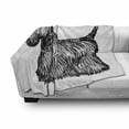thumbnail image 3 of Scottie Dog Soft Flannel Fleece Throw Blanket, Hand-drawn Brush Stroked Illustration of Scottish Terrier, Cozy Plush for Indoor and Outdoor Use, 50" x 60", Charcoal Grey and White, by Ambesonne, 3 of 6