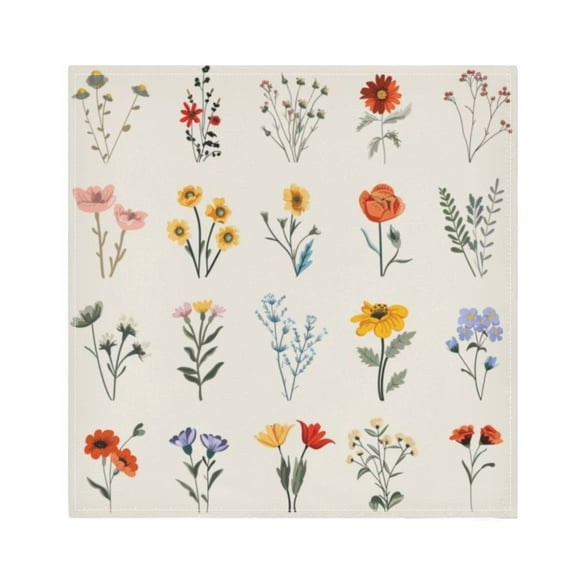 Napkin Satin Napkin 20*20Inchx1 Kitchen Towel Dinner Plate Towel Decorative Towel Napkin Tea Towel Suitable For Kitchen Table Cartoon Flower Variety