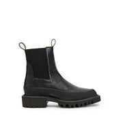 ALLSAINTS Womens Black Crocodile Goring Harlee Round Toe Block Heel Leather Boots Shoes 36