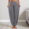 thumbnail image 2 of Yoga Pants Women High Waisted Workout Leggings with Pockets for Comfortable Running and Exercise Grey L, 2 of 5