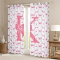 thumbnail image 2 of Homewish Bowknot Letter Monogrammed K Black Out Curtains for Teens Female Girls,Dreamy Princess Curtains Pack of 2 (42x63 Each),Love Heart Print Bedroom Curtains,Ultra Soft Home Decor, 2 of 6