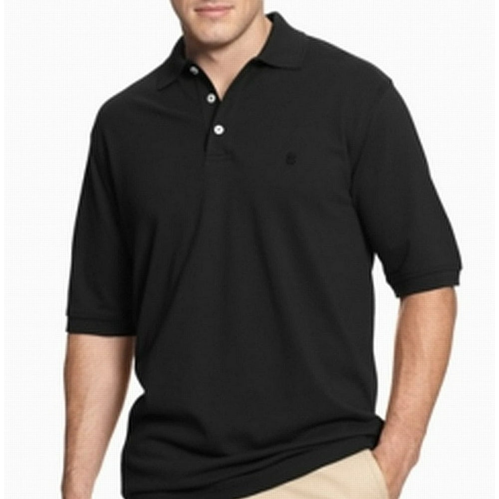 IZOD IZOD NEW Black Mens Size 2XLT Logo Embroidered Polo ShortSleeve