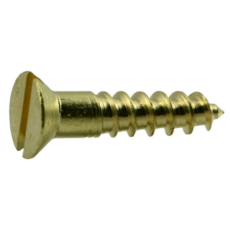 

#6 x 5/8 Brass Slotted Flat Head Wood Screws WSFB-163 (50 pcs.)