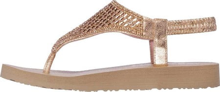 skechers meditation rock crown sandals rose gold