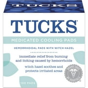 Medicated Witch Hazel Hemorrhoidal Pads 100/Pack by Tucks