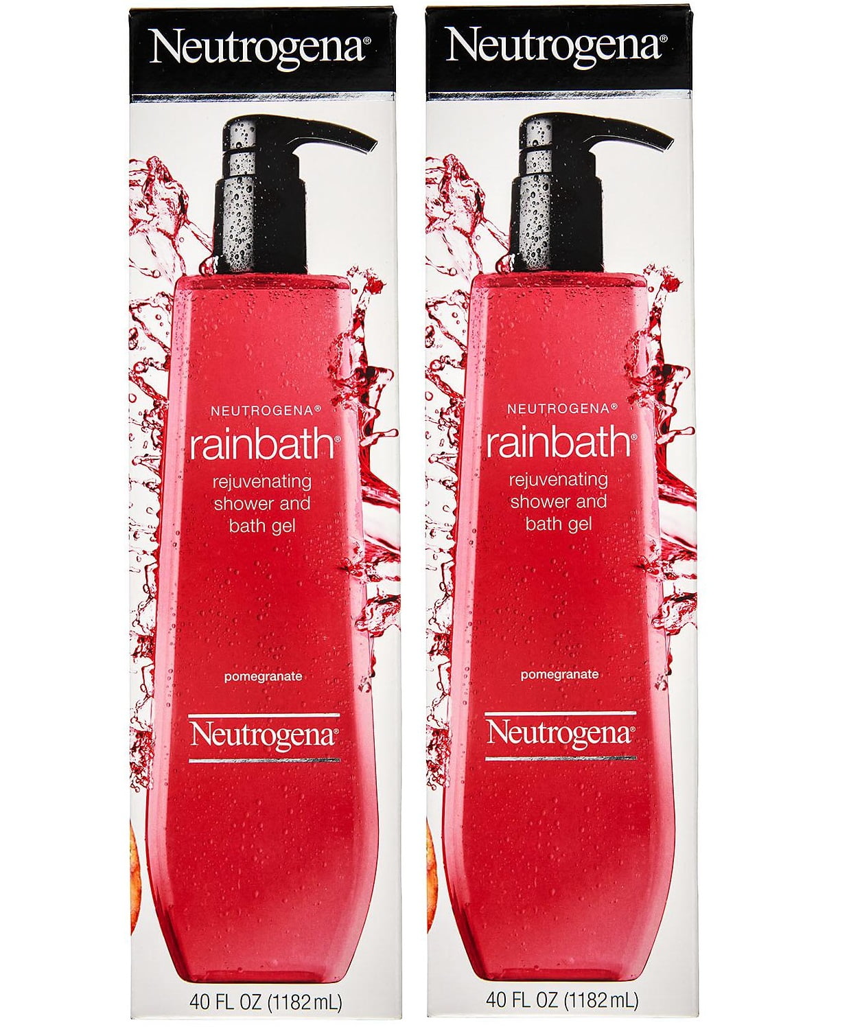 2 PACK Neutrogena Rainbath Shower Gel Pomegranate 40 oz