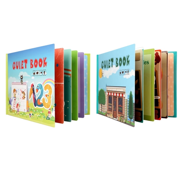 2Pack Montessori Quiet Book Juego de rompecabezas a juego Juguetes de Zulema Libro tranquilo