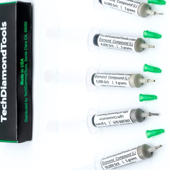 Kit de compuestos pulidores de diamante TechDiamondTools, 5 x 5 g, 5000-100000 Grit