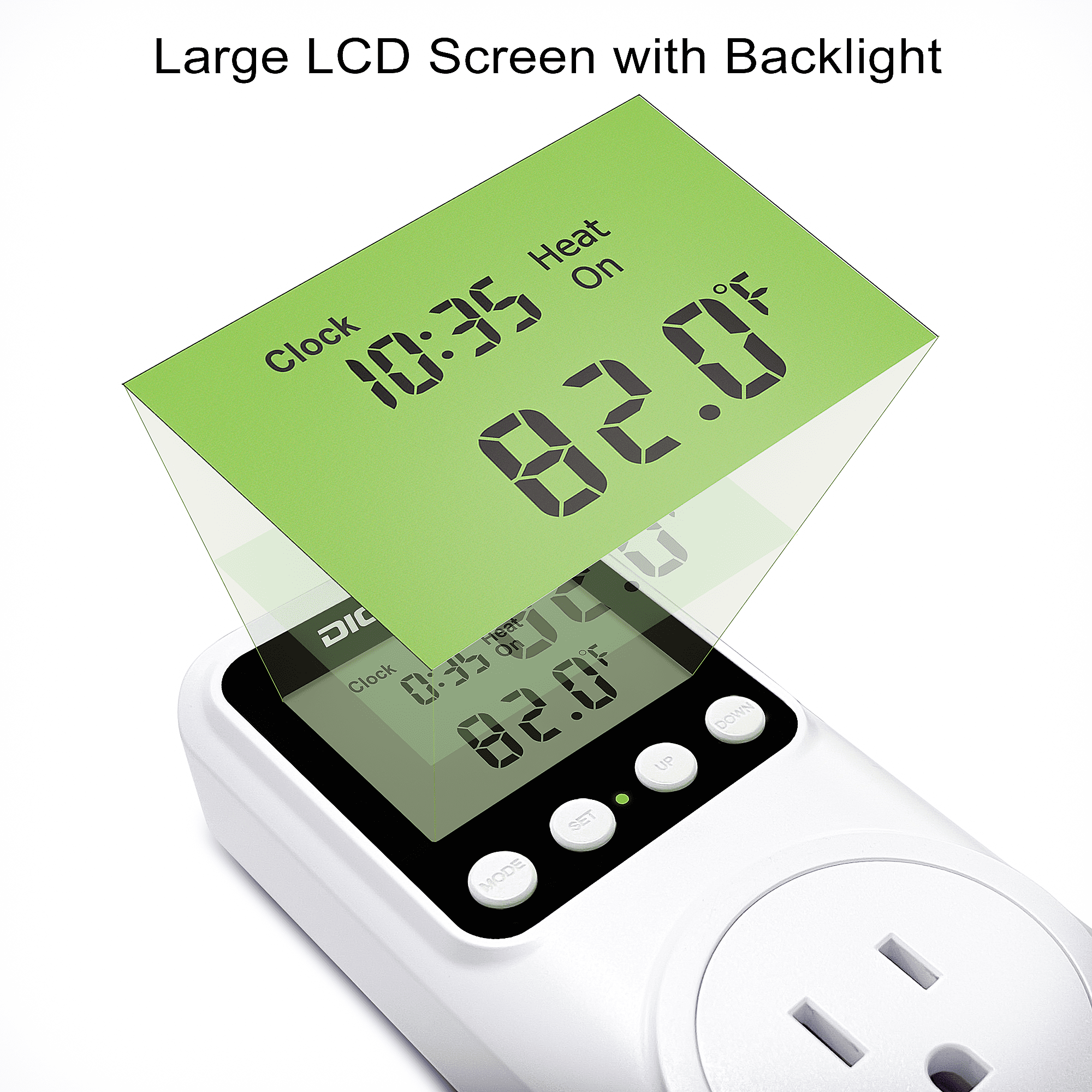 DIGITEN Temperature Controller Day/Night Temperature Controlled Outlet Reptile Thermostat Timer Greenhouse Thermostat with Timer Heat Mat Thermostat Outlet Heating Cooling Temp Control for Homebrewing