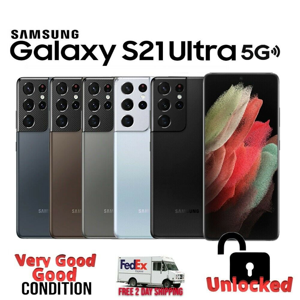 Samsung Galaxy S21 Ultra 5g Sm G998u1 128 256 512gb Unlocked Cell Phones Very Good Walmart Com