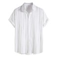 thumbnail image 1 of BOBOGOJP Mens Casual Button Down Chemises Manches Courtes Ride Free Chemises d'Été avec Poche, Blanc L, 1 of 5