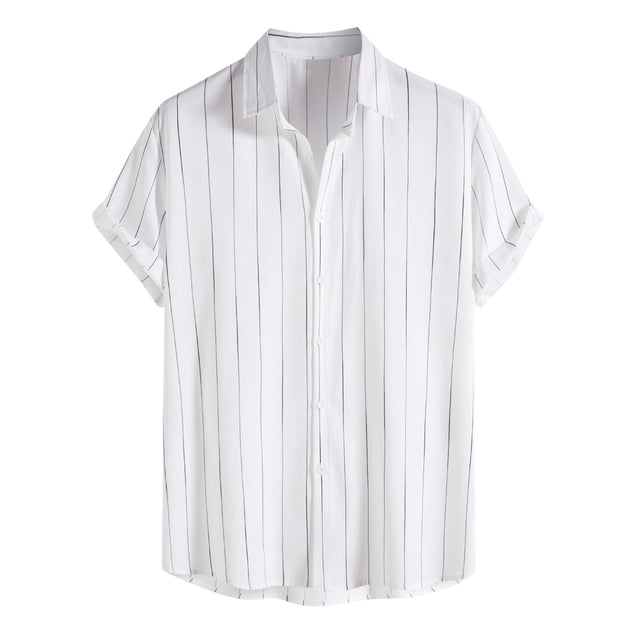 BOBOGOJP Mens Casual Button Down Chemises Manches Courtes Ride Free Chemises d'Été avec Poche, Blanc L