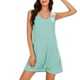 thumbnail image 5 of Womens Dresses Women's Summer Sleeveless V Neck Beach Dress Casual Loose Knotted Hem Tank Dress With Metal Ring Straps Mint Green S, 5 of 9