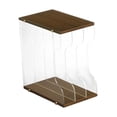 thumbnail image 3 of yotijay Vinyl Record Holder Stand Elegant Vinyl Storage Rack for CD Albums Apartment Walnut Color 3 Grid, 3 of 9