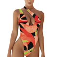 thumbnail image 1 of Cathalem Women's One Piece Swimsuit High Neck Plunge Ruched Tummy Control Bathing Suit,Watermelon Red M, 1 of 4