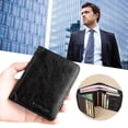 thumbnail image 2 of Men's Blocking Full Grain Leather ID Window Multi-Currency Wallet Bifold Z7W1, 2 of 9
