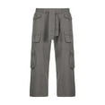 thumbnail image 3 of Women Autumn Cargo Pants  Solid Color Low-Waist Loose Fit Trousers with Multi-Pockets, 3 of 9