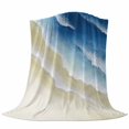 thumbnail image 6 of Navy Blue Ombre Ocean Blanket Soft Cozy Warm Throw Blanket for Couch, Plush Fuzzy Flannel Fleece Blankets for Sofa, Watercolor Coastal Beach Waves Bed Blankets Lightweight Gifts for Women, 50"x80", 6 of 9