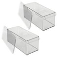 thumbnail image 7 of mDesign Plastic Kitchen Food Storage Bin with Handle, Lid, 2 Pack Clear/Smoke, 7 of 7