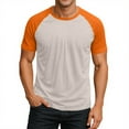 thumbnail image 2 of Nestiefly Basic Men's Shirt Raglan Sleeve Short Sleeve Retro Vintage Shirts Crewneck Relaxed Gym Plain Tee Orange M, 2 of 7