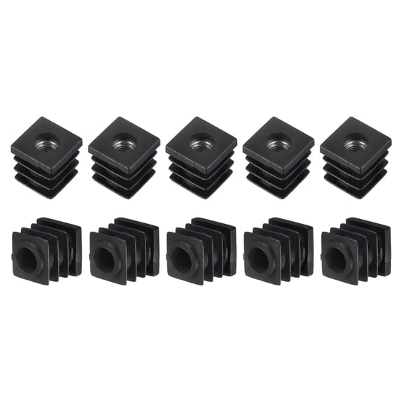 16Pcs 0.62"x0.62" Caster Insert with Thread, Square M6 Thread for Furniture