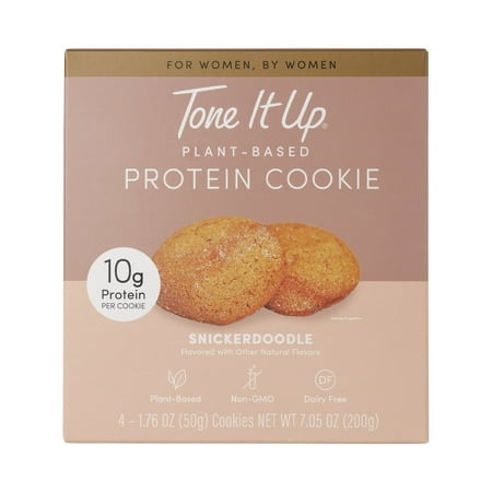 Tone It Up Plant Based Protein Cookies, Snickerdoodle, 10g Protein, 4 Count