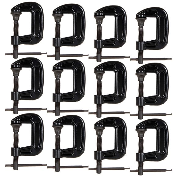 Juego de 12 sargentos tipo C de hierro fundido de 1" para carpintería