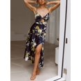 thumbnail image 3 of Vestido midi satinado floral con lazo delantero y espalda descubierta Fashionme, 3 of 6