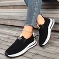thumbnail image 2 of YOUYEDIAN Sneakers for Women Versatile Comfy Breathable Fashion Round Toe Slip On Sport Sneakers Casual Platform Solid Color Walking Shoes, 2 of 5