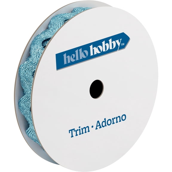 Hello Hobby Turquoise Ric Rac Sewing Trim, 1/2 in x 4 yd