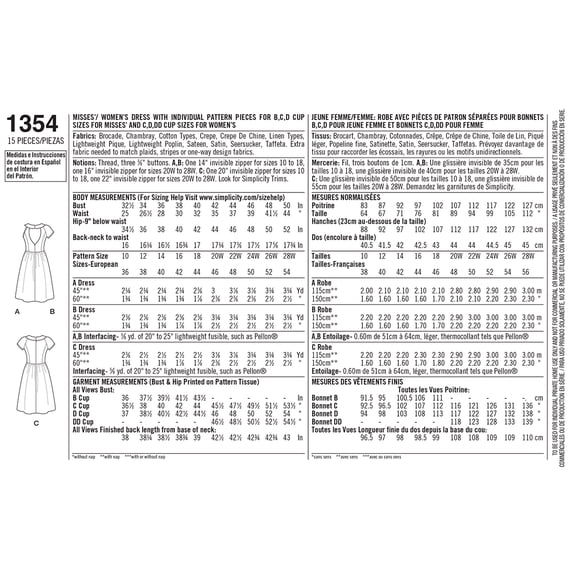 Simplicity Misses' Size 10-18 Dresses Pattern, 1 Each