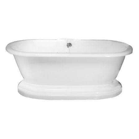 Barclay ATDRN71B-WH Acrylic 71" Double Roll Top Tub w/ Base without Holes White