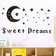 thumbnail image 4 of Gwong Decoración hogareña Auto adhesivo estrellas luna forma dulce sueños carta habitación de hogar decoración de pared decoración Gwong 21053715, 4 of 7