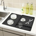 thumbnail image 2 of Unique Bargains Dish Drying Mat Fits Under Dish Rack for Kitchen Counter Black, 2 of 6