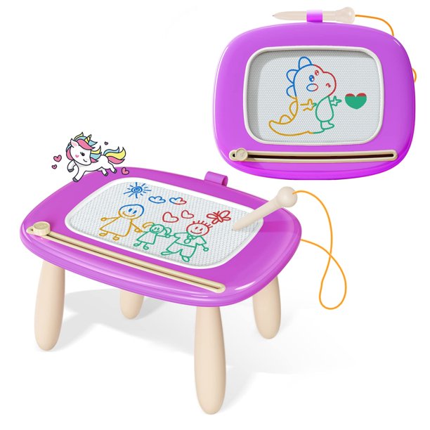 Tablero Magnético De Dibujo Con Bolas De Acero, Juguete Educativo Para Niños +3 Años, Pizarra Mágica Con Lápiz Magnético, 21.5 X 17.5 Cm, Color Rojo