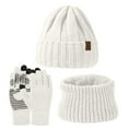 thumbnail image 1 of Women's Winter Beanie Hat Scarf Gloves Set - Knit Touchscreen Warm Set, 1 of 6