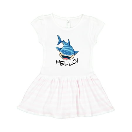 

Inktastic Cute Whale Shark Says Hello Gift Toddler Girl Dress
