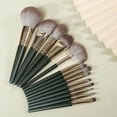 thumbnail image 4 of 14 Piece Green Cloud Makeup Brush Set Eyeshadow Blending Foundation Powder Brush Kit with Travel Pouch, 4 of 8