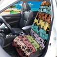 thumbnail image 3 of XYZCANDO Colored Wooden Paw Print Pattern Terry Cloth Car Seat Covers Sweatproof, Suitable for Bucket Seat Van Truck Seat, Car Seat Protector, for Vans Trucks, 3 of 6