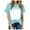 Blue, variant on Giftesty Womens Spring Tops Women's Summer Slim Loose Tiedye Crew Neck Short Sleeve T-Shirt