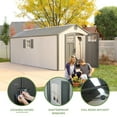 thumbnail image 5 of Lifetime Lockable DIY Polyethylene Storage Shed, 146.4 sq. ft., 8' x 20', Tan & Brown (60120), 5 of 10