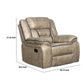 thumbnail image 3 of Contemporary Leatherette Glider Recliner with Split Backrest, Gray- Saltoro Sherpi, 3 of 4