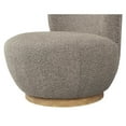 thumbnail image 4 of Maya Occasional Swivel Chair in Modern Silver Boucle Fabric on a Solid Wood Base, 4 of 11